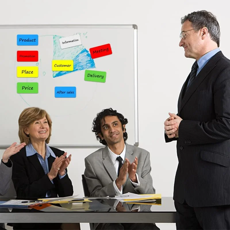 50 Pieces (3.2 x 1.2") - Full Colored Magnetic Labels - Reusable Strips for Home Office Garage Refrigerator Blank Writable