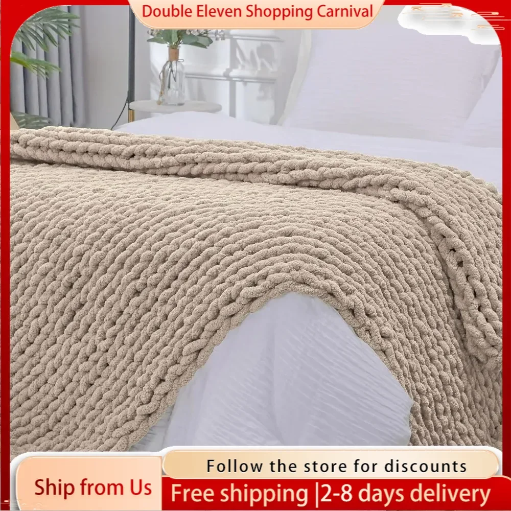 Chunky Knit Blanket Throw 80