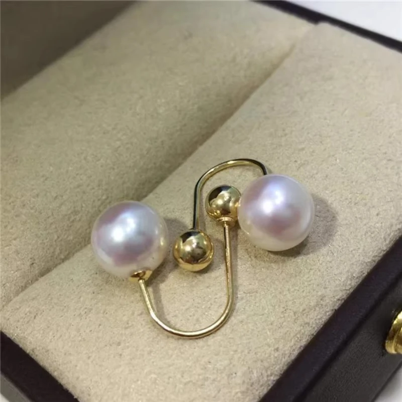 

Жемчужные серьги 8-9 мм Серьги из натурального жемчуга Круглые жемчужные U-образные серьги 925