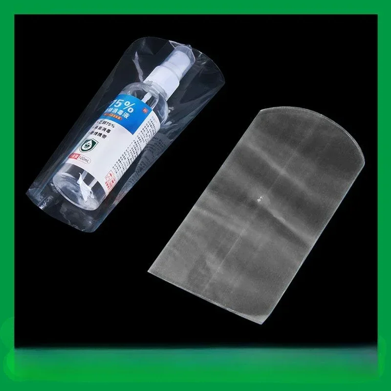 200pcs PVC Arc Heat Shrink Sleeve Pressing Bottle Heat Shrink Film Transparent Moisture-proof Dustproof Packag Heat-seal Bag