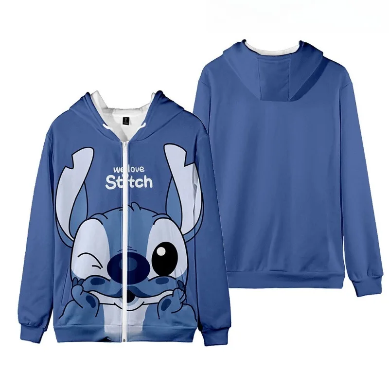 Sudaderas con capucha y cremallera Stitch para adultos y niños con capucha y cremallera Regalo de Navidad Otoño Invierno Necesidades diarias