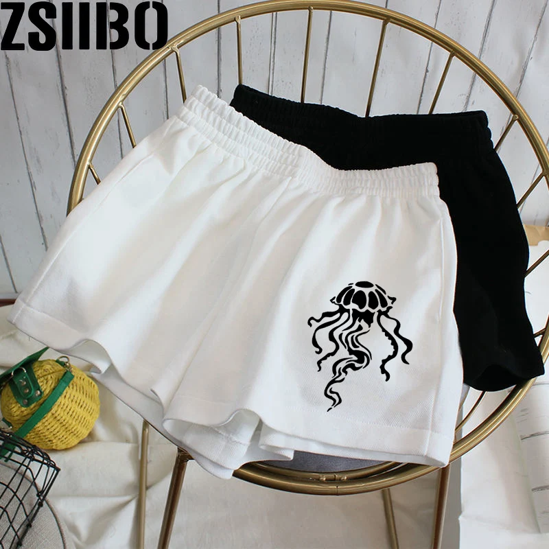 Jellyfish Cute Printed Sports Shorts for Women's Summer Women's Shorts Y2k Harajuku Fashion New Full Match Shorts Summer Casual