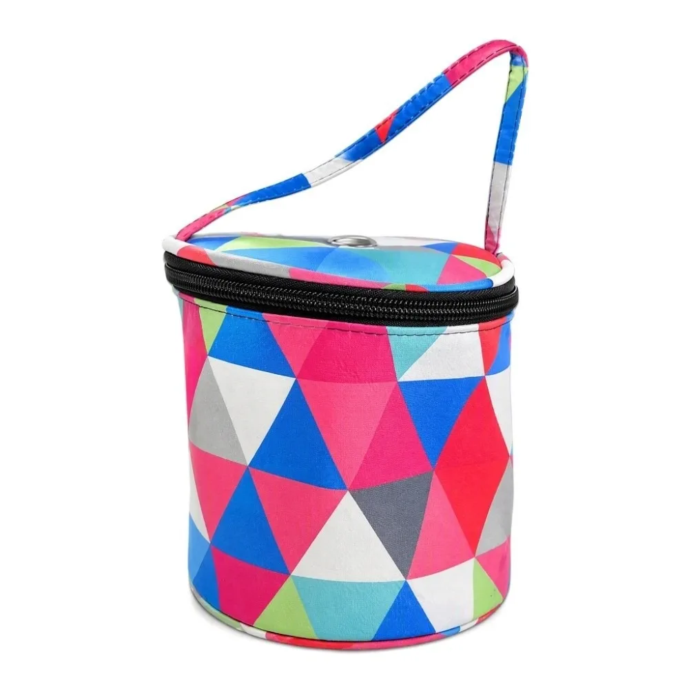 Round Shape Yarn Storage Bag Multi Color Small Size Knitting Crochet Bag Empty Design With Holes Yarn Holder Organizer