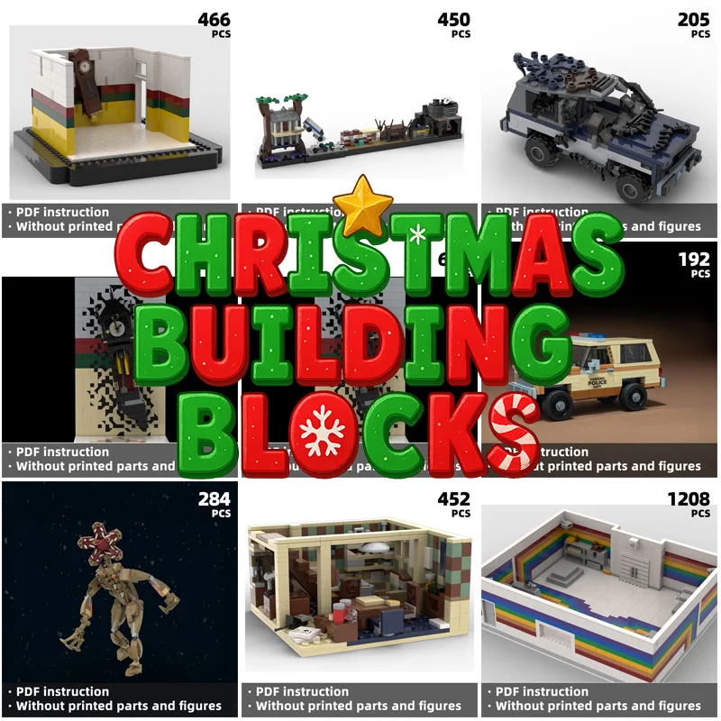 บล็อกตัวต่อแปลกใหม่ ยานพาหนะ ฉากเล็กๆ ชุดก่อสร้าง บล็อกตัวต่อฉากที่ละเอียด