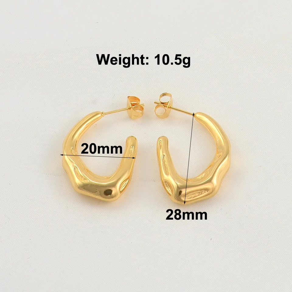 New Design Classic Stainless Steel Metal Hoop Earrings For Woman Fashion Korean Jewelry Temperament Girl's Daily Wear Earrings