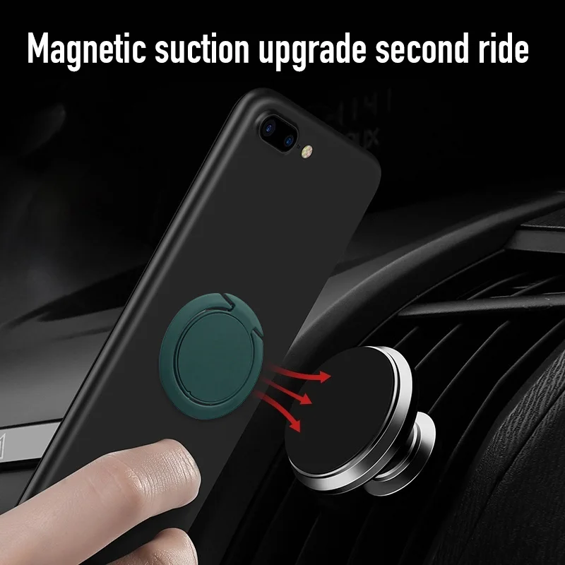 Ultra-thin Finger Ring Holder Luxury Metal Phone Stand 360 Degree Rotation Car Bracket Magnetic Stent For iPhone 13 12 Samsung