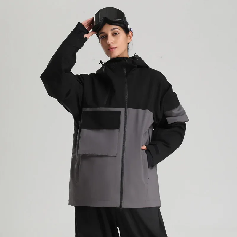 New Outdoor Waterproof Windproof Skiing Jacket Women's Winter Casual Sports Hooded Skiing Top Men's Warm Breathable Skiing Suit