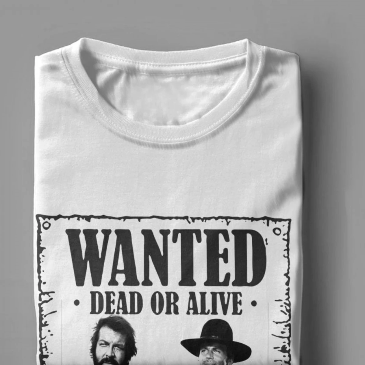 Bud Spencer Terence Hill Wanted Lo Chimavano Epic Movie T Shirt Homens Gráfico Vintage T Shirt Premium Cotton Tshirts