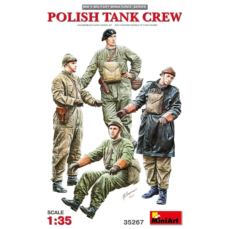 MiniArt 1/35 Scale 35267 Polish Tank Crew Assembly Plastic Model Kits Miniature Scene Static Model Educational Toys