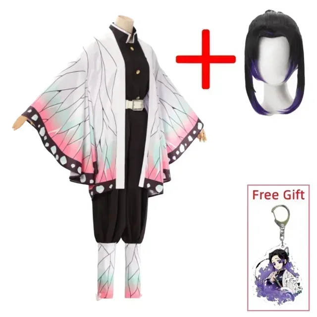 Overdrijving Shinobu Cosplay Kostuum Anime Shinobu Pruik Haori uniforme Vrouwen maternelle Halloween Kleding