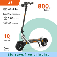 Kukirin A1 Electric Scooter 800W Motor 48V 13Ah Battery EScooter 45KM/H Max Speed 45KM Range Foldable Kickscooter 10 Inch Tires