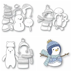 Sweet Nordic Snowman Metal Cutting Dies Christmas Bear Penguin Die Cuts for Scrapbooking DIY Album Card Making Decor Paper Craft