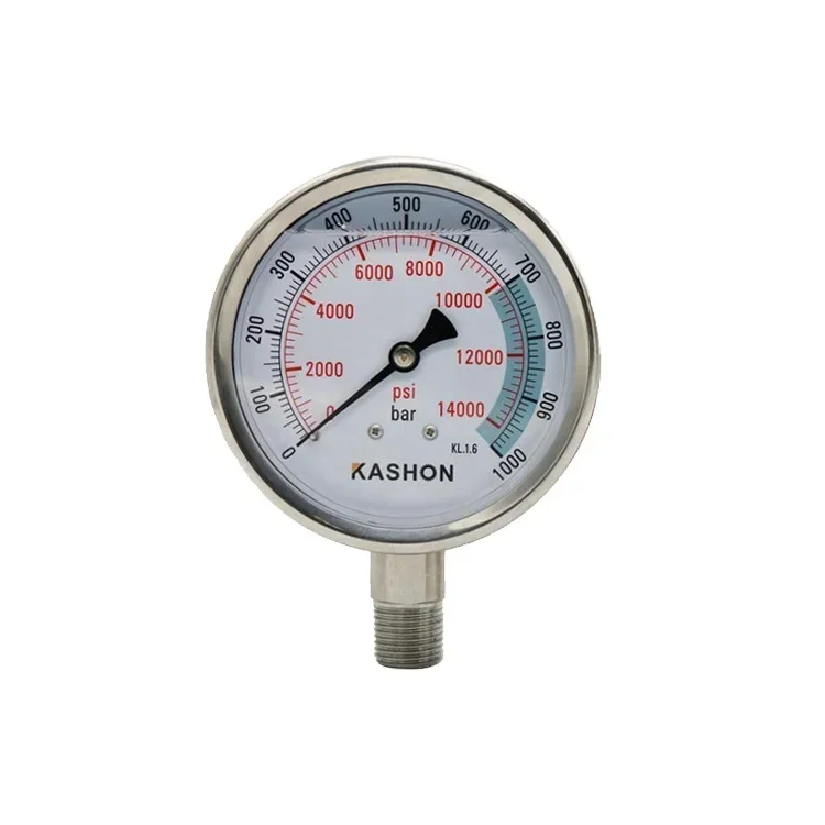 

10000 psi 63 mm diameter 1/4 NPTF Hydraulic Pressure Gauge in stock