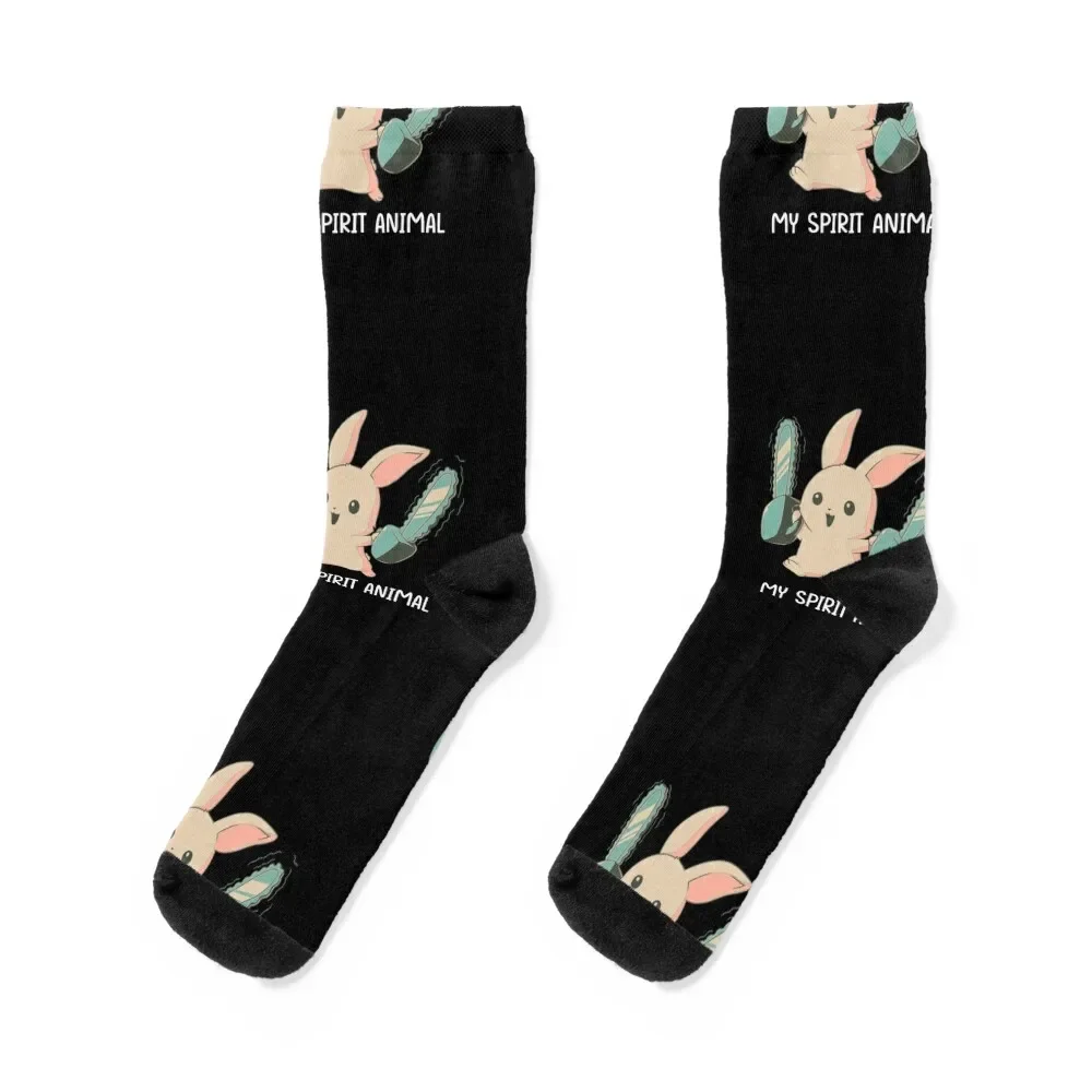 

Rabbit with Chainsaws, My Spirit Animal cute Rabbit with Chainsaw Socks fashionable kawaii summer Men's Socks Women's