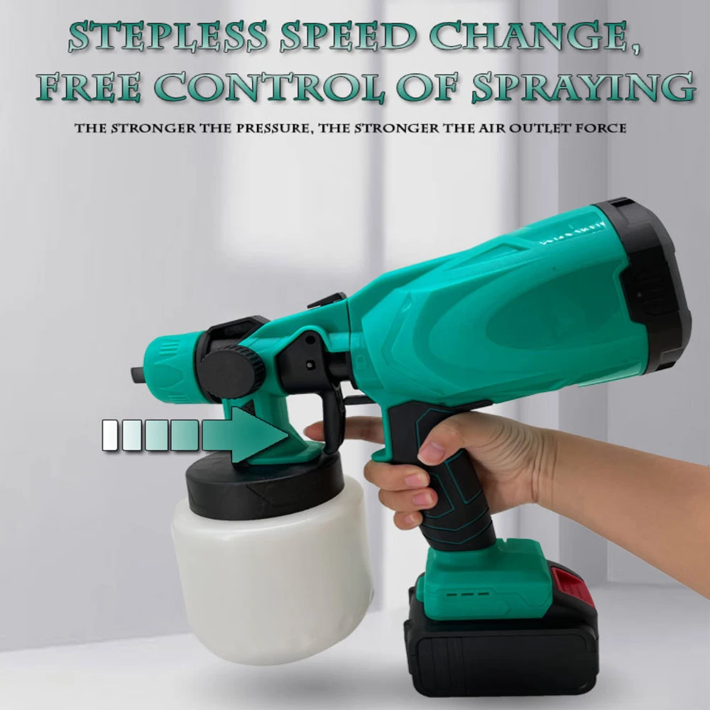 800ML Electric Spray Gun Cordless Paint Sprayer Auto Furniture Steel Coating Airbrush Compatible For Makita 21V Battery