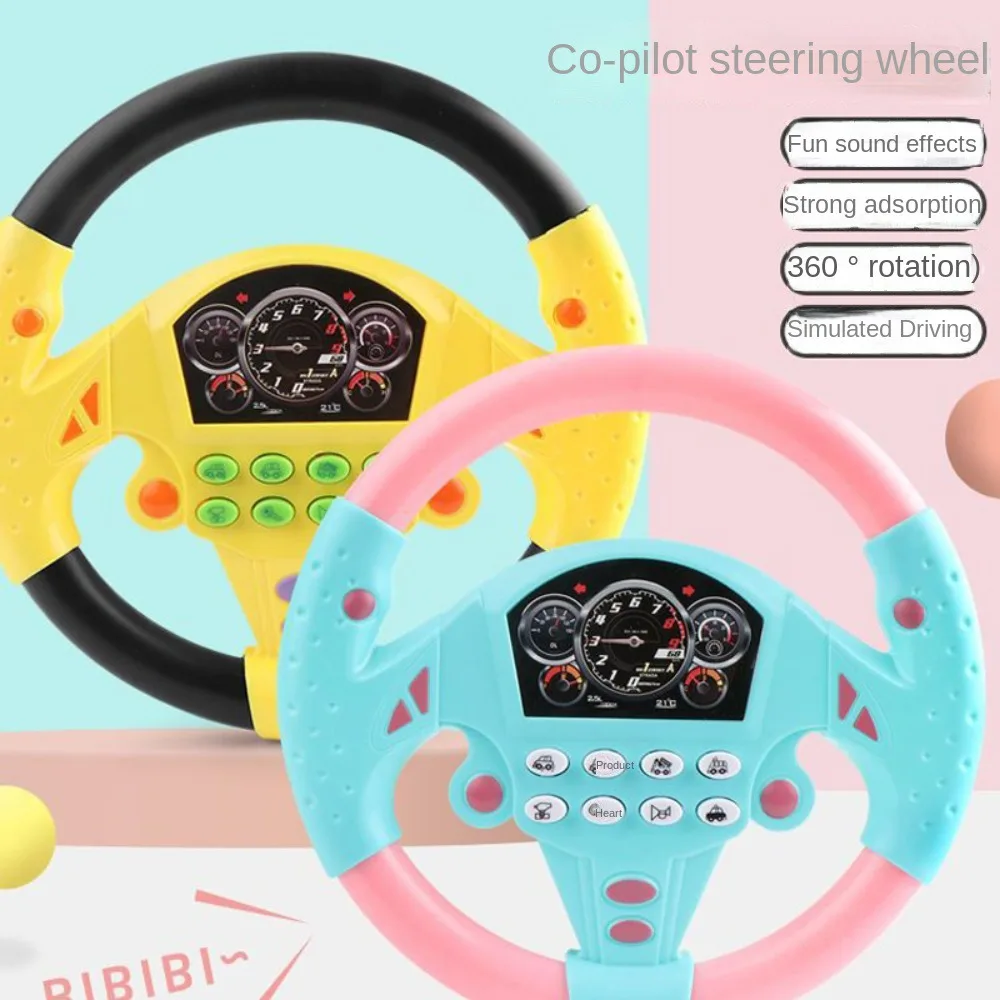 

360 ° Rotation Simulation Steering Wheel Toys Montessori Multi Functional Copilot Music Steering Wheel Early Education