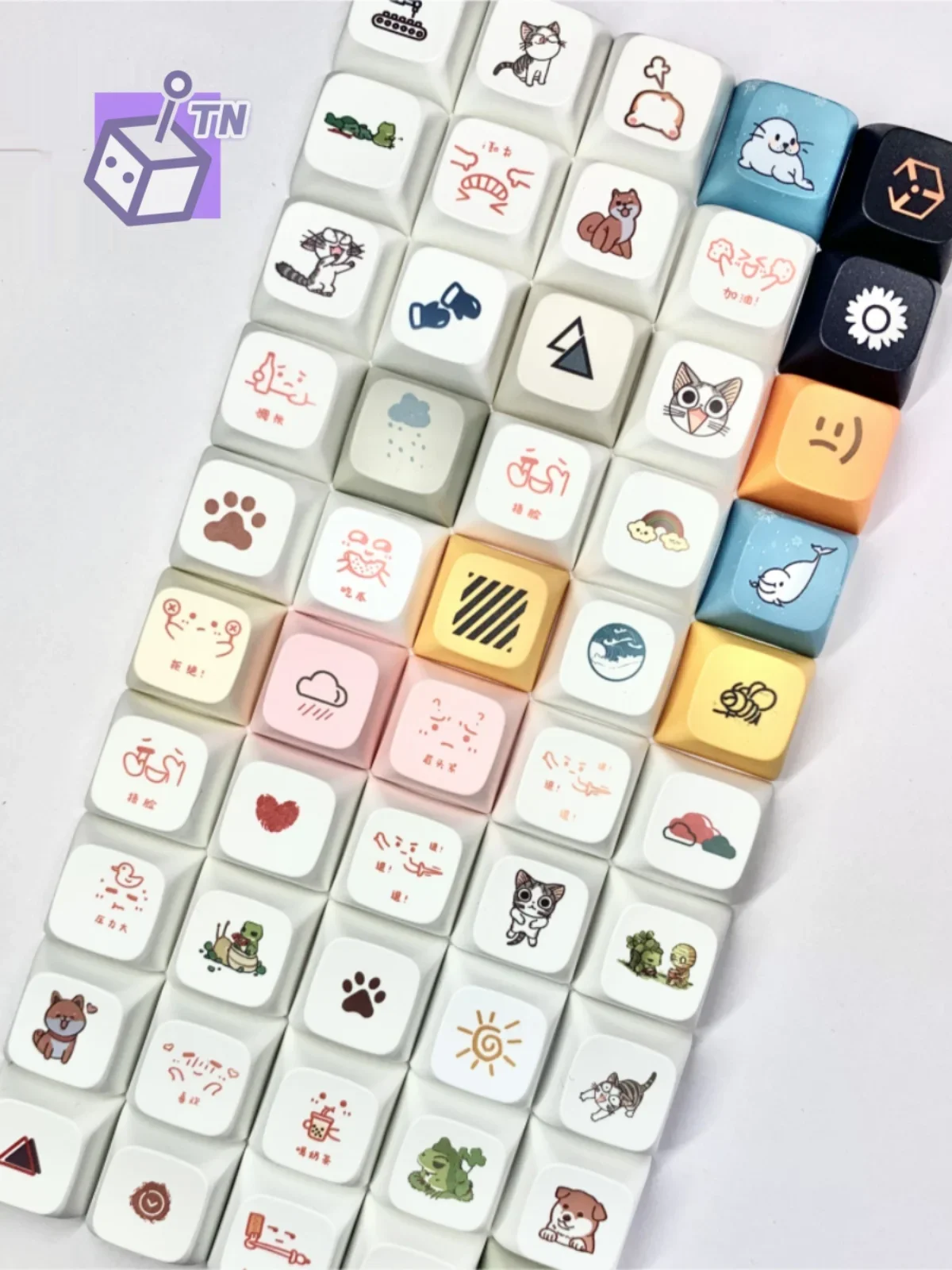 Handdrawn Animated Cartoon Keycaps XDA Profile PBT DYE-SUB Mechanical Keyboard Keycaps Cute Creative Game MX Custom Keycaps