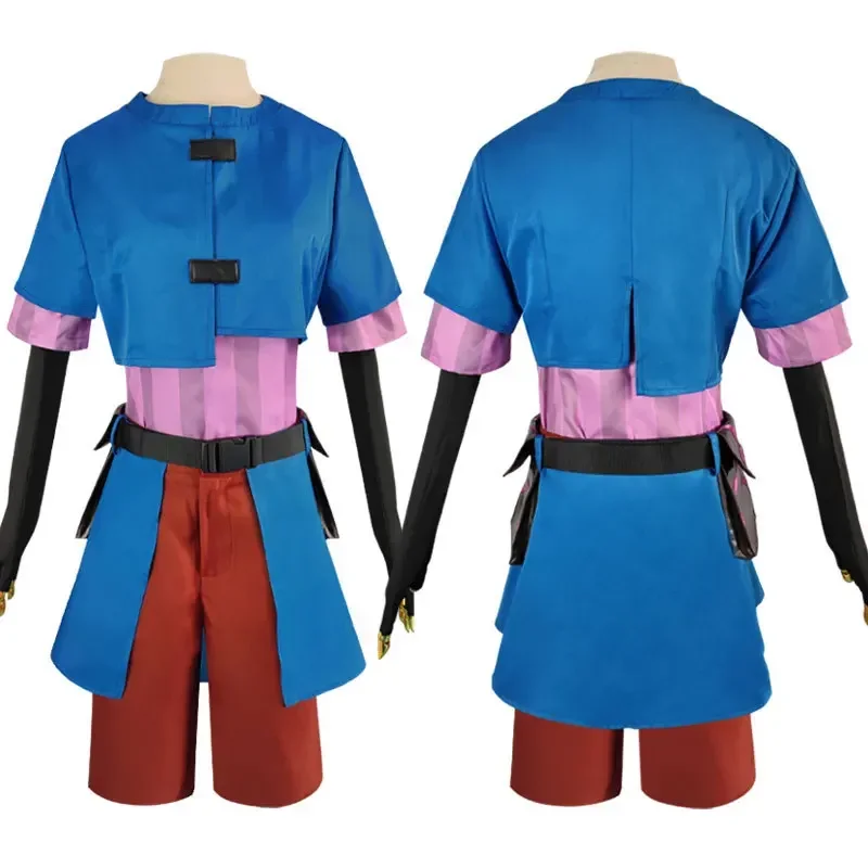 Parrucca per costume LOL Arcane Powder da donna per la festa di Halloween Jinx Junior Suit Cosplay MN8