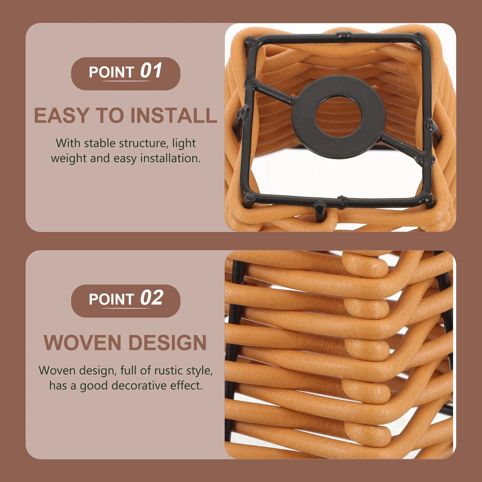 

Stylish Rattan Lampshade Woven Pendant Cover for Living Room Bedroom Home Decor Rattan Lamp Shade Lampshade Woven Lamp Cover