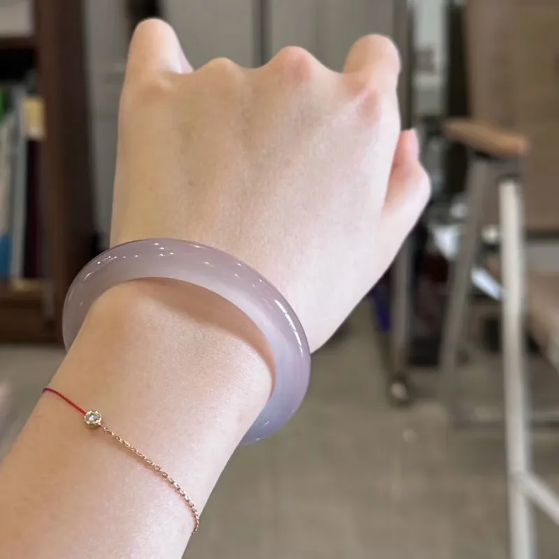 

New Ice-type Purple Agate Chalcedony Bracelet, Elegant and Fashionable Jade Bracelet
