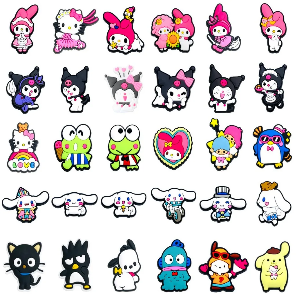 Cute Cartoon Animal Character Clog Shoe Charms Set, PVC Soft Rubber Removable Shoe Decor, Colorful DIY Hole Shoe Ornaments