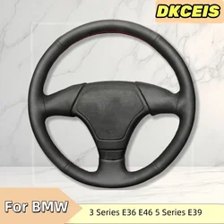 Car Steering Wheel Cover Faux Leather Breathable For BMW 3 Series E36 E46 5 Series E39 8 Series Steering Wheel Braiding Cover