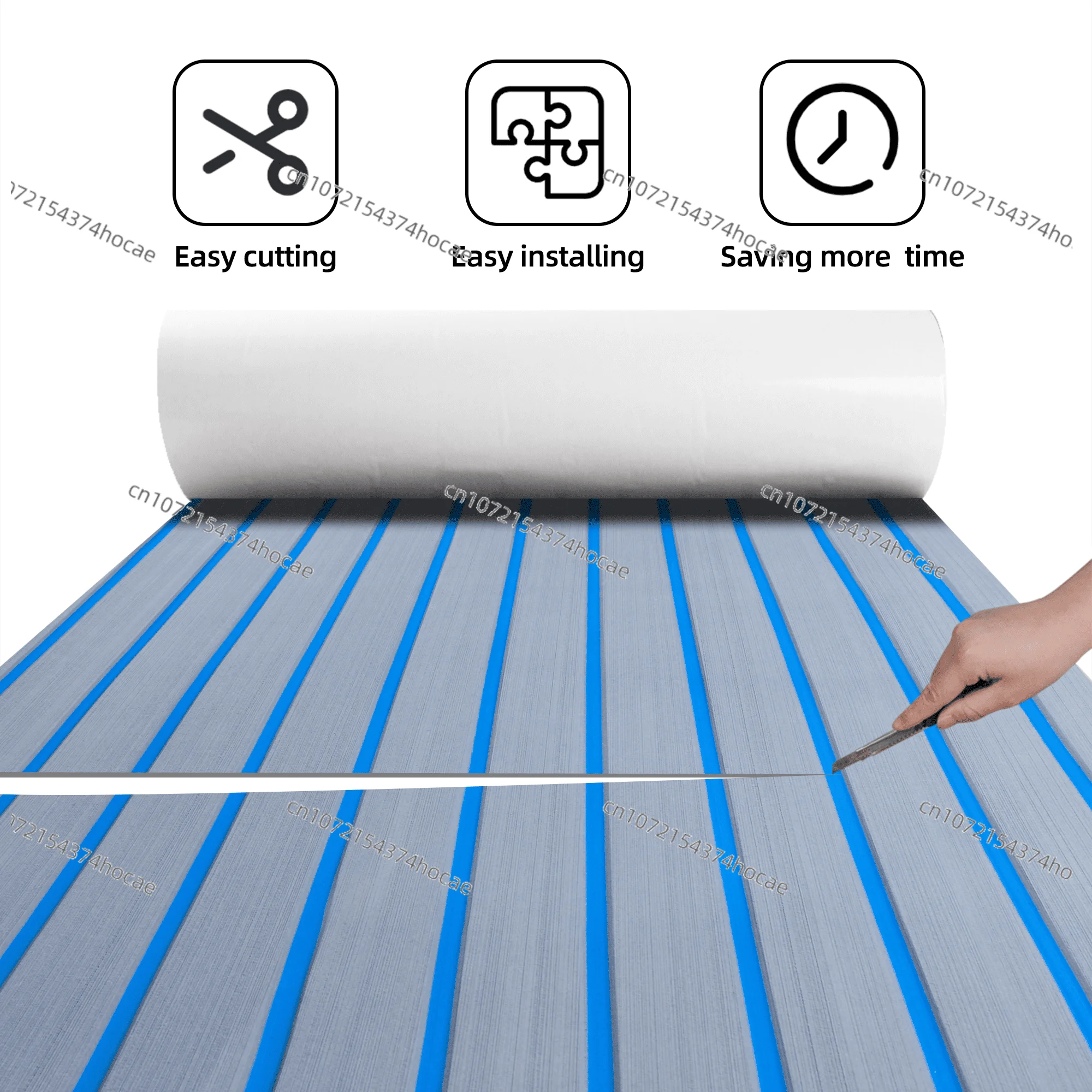 EVA anti-skid sun protection light gray blue yacht deck, karting boat, supercar boat, surfboard, luya boat mat