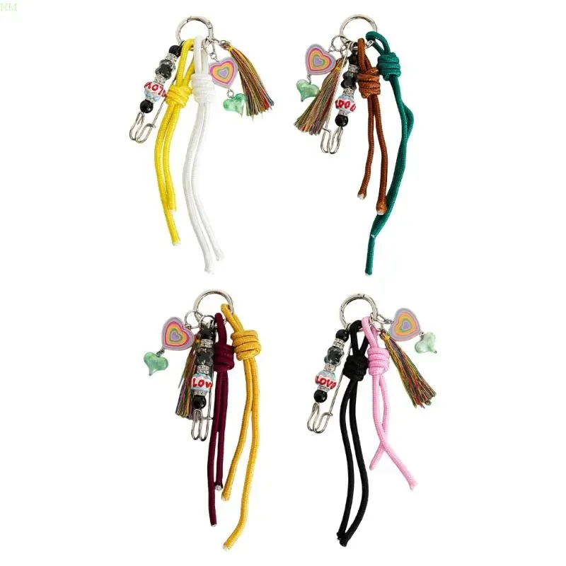 Handmade Knot Key Holder Adornment Unique Braided Key Rings Handmade Nylon Keychain Accessory for All Occasion