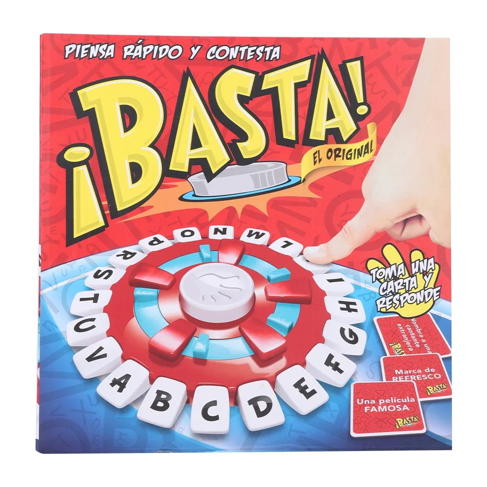 Basta Spanish Word Game Fast-Paced Family Board Game Quick Thinking Letter Pressing Board Game  versión en español Tapple Games