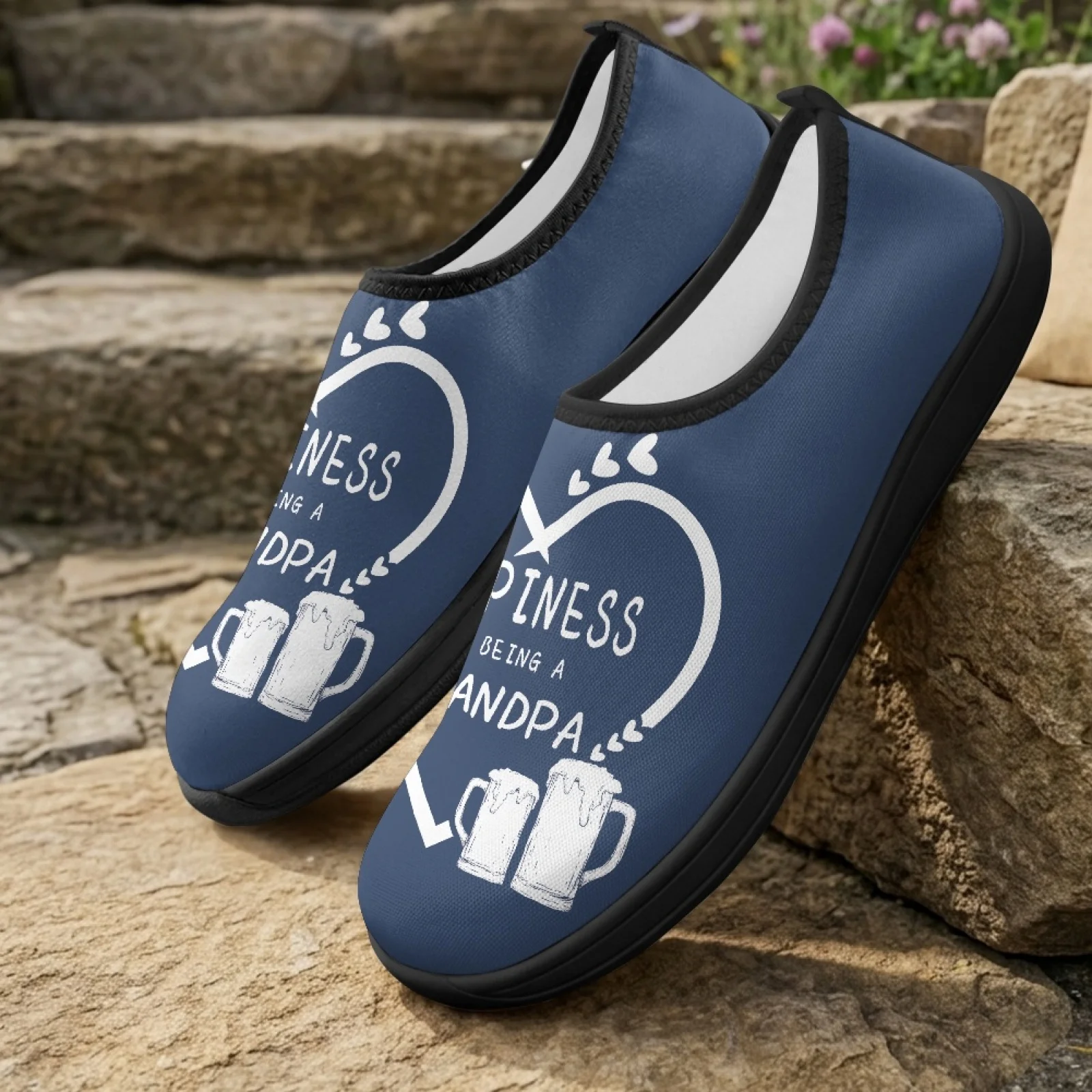 PENSTROLL Happiness Being a Grandma Zero Drop Hiking Shoes, Wide Width Casual Footwear for Men with Wide Feet, All Season Wear