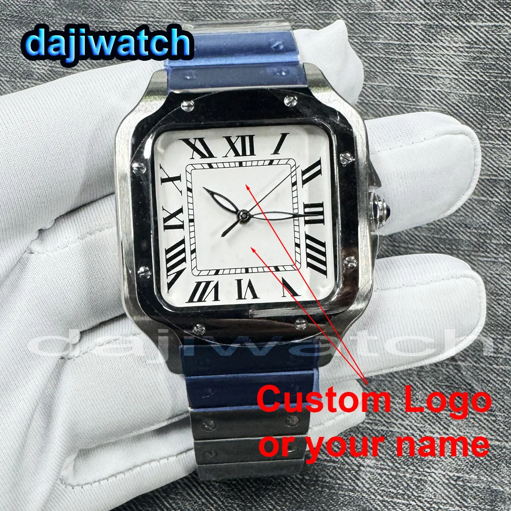 L'orologio con cassa quadrata da uomo personalizzato NH35 è adatto per orologi meccanici resistenti all'acqua con movimento automatico NH35