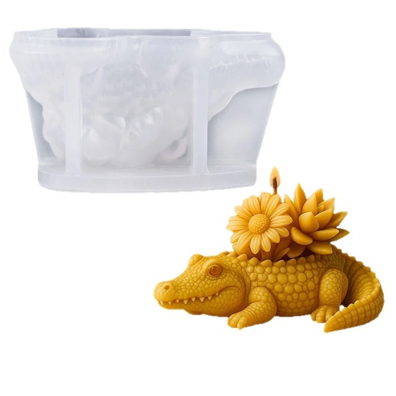

Силиконовая форма 3D Крокодил для свечей, DIY, для литья из смолы, для ароматических свечей, гипса, аромакамней, фигурок и украшений