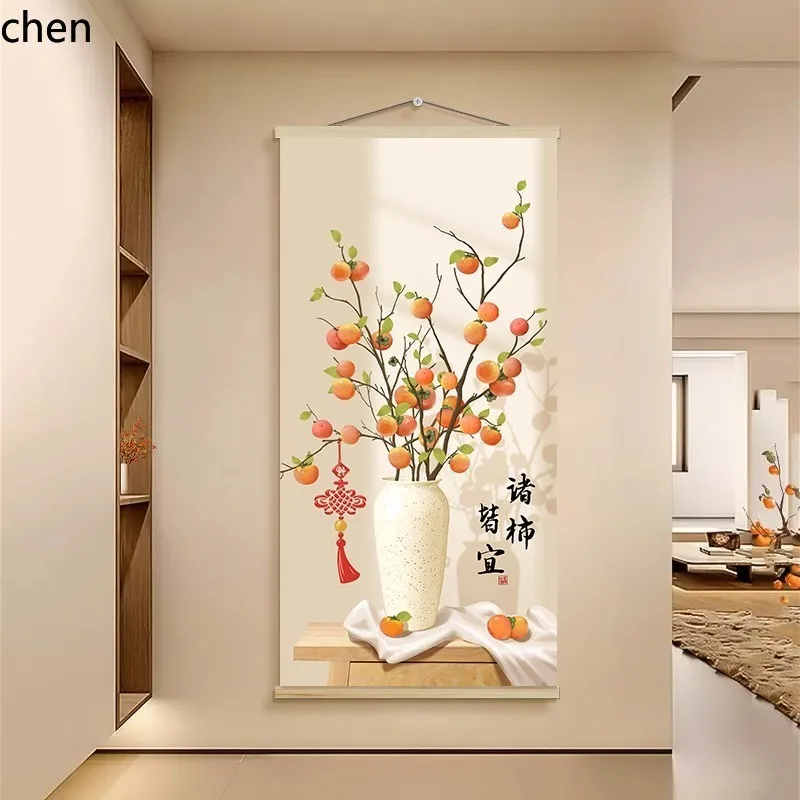 H1 five blessings entrance decorative painting hanging cloth no punching chinese living room  gourd tapestry wall tapestry