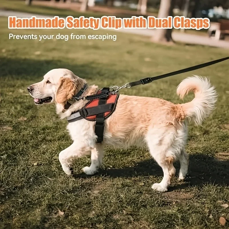 Doppelseitiger Hunde-Sicherheitsgurt-Clip, Hundehalsband-Geschirr-Verbinder für Spaziergänge im Freien – Detail 3