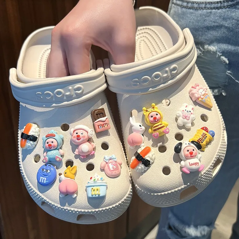 

15pcs Miniso Loopy Shoes Accessories Cartoon Kawaii Hole Shoes Buckle Diy Decoration Removable Girl for Gifts