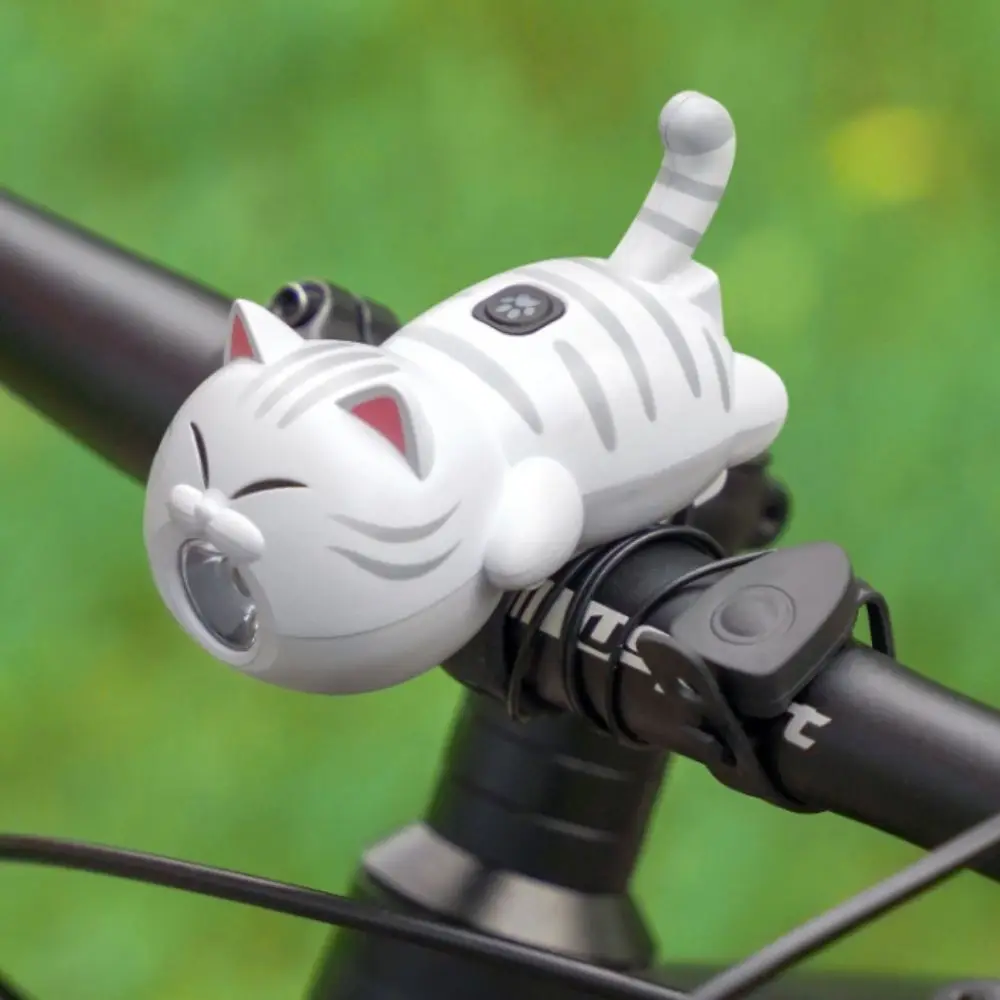 USB Rechargeable Bicycle Headlight Bright LED Waterproof Bike Front Light Super Bright Cartoon Cat Shape LED Flashlight Safety