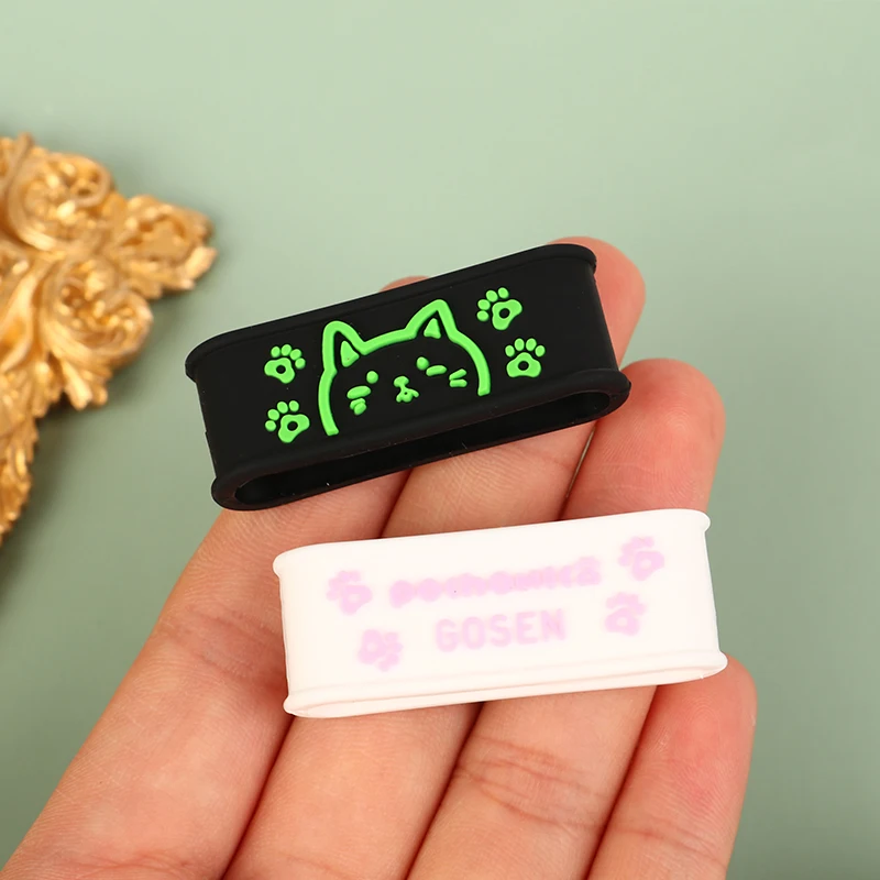 مقابض مضرب تنس سيليكون لطيفة ، حلقة مانعة للانزلاق ، قبضة ماصة للعرق ، قبضة مطاطية ثابتة ، كرتون ، 1 * * #5