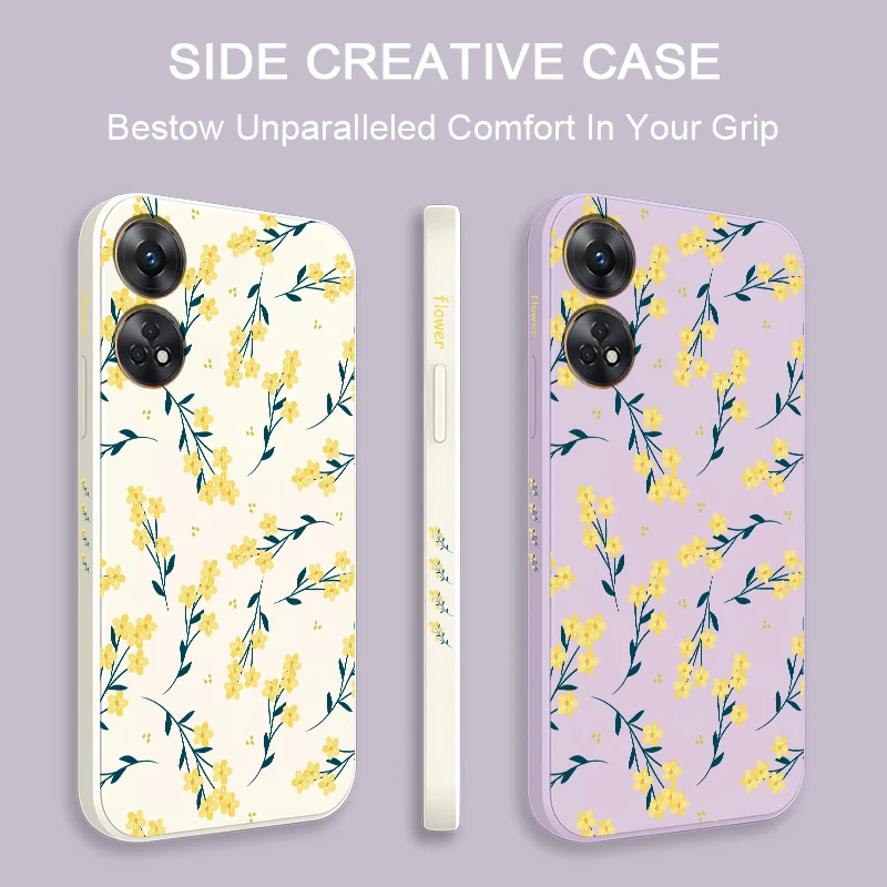 زهرة اللوحة جراب هاتف ل ممن لهم رينو 8T 4G 5G 13 برو 14F 12 F19 برو 5F 6 لايت 7 لينة سيليكون ماتي للصدمات غطاء من البولي يوريثان #2