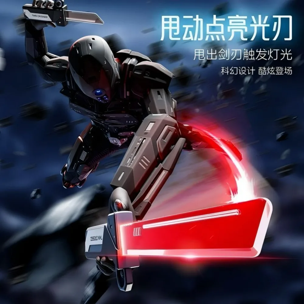 Nuova spada laser RGB spada laser a doppio taglio spada laser telescopica a lama rosso blu commutazione luce bagliore spada giocattolo regali per ragazzi fantastici