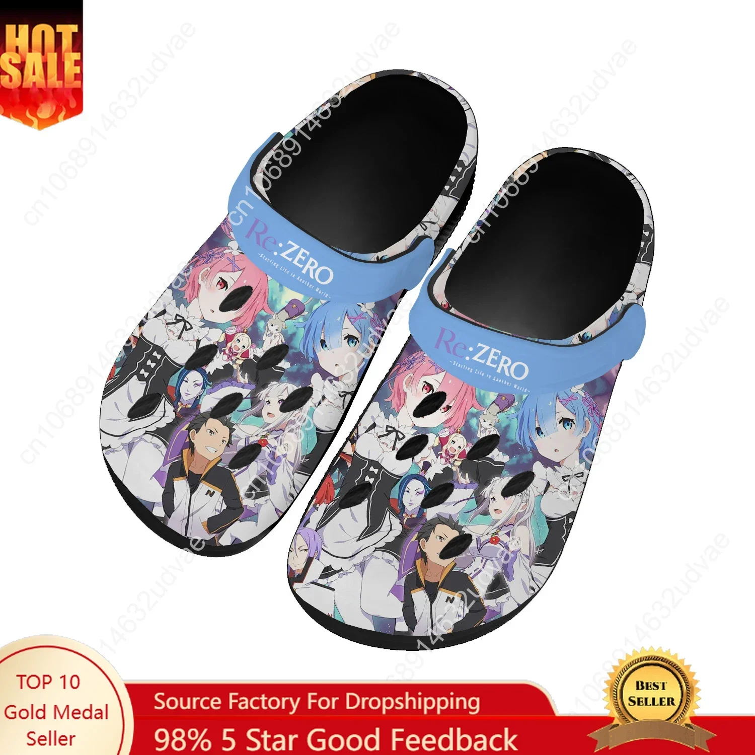 

Re.Zero Re Water Shoes Mens Womens Comfortable Fashion Home Garden Clogs Customizd Sandals Beach Breathable Hole Slippers