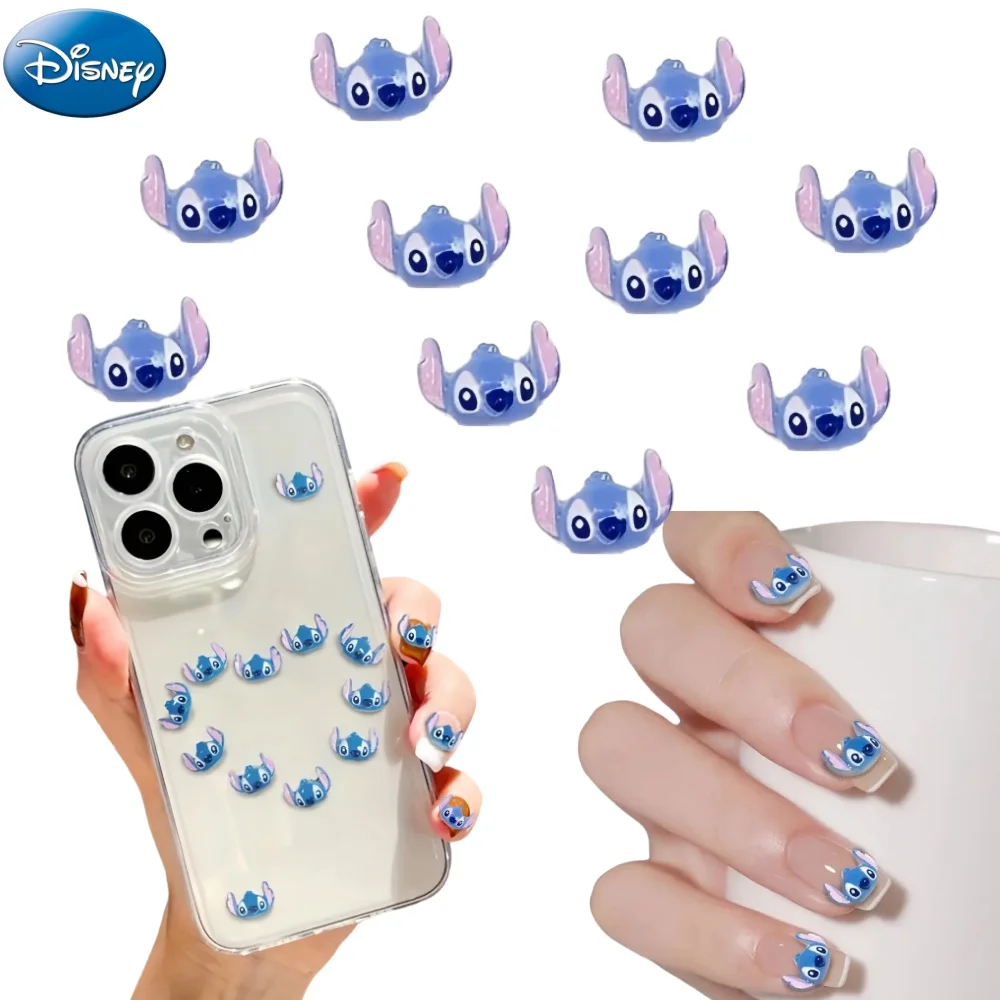 20pcs Disney Stitch Anime Figure DIY nail decoration Cartoon nails mobile phone decorations Girls Children's Birthday Gifts