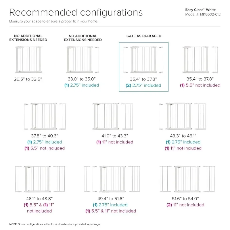 Baby Gate Extension, White, 11