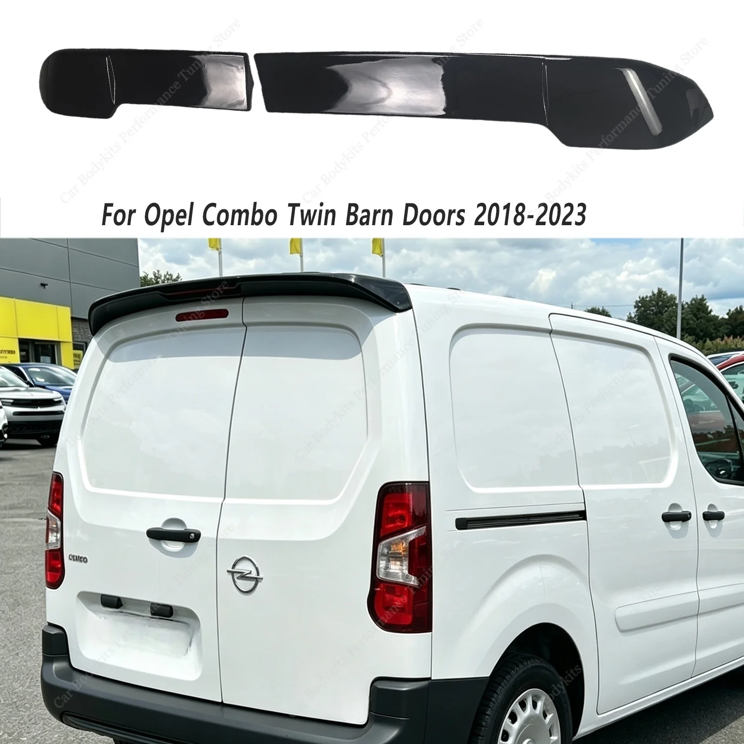 For Ople/Vauxhall Combo Cargo Twin Doors Models 2018-2025 Gloss Black ABS Rear Spoiler Caps Rear Tail Wing Bodykits Tuning