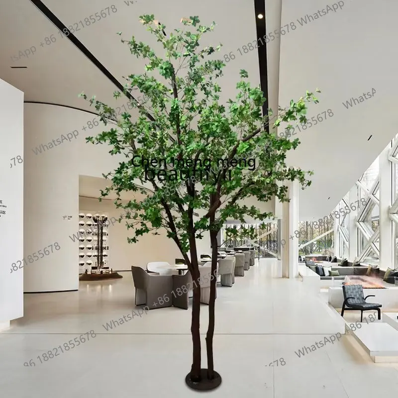 CC182Simulation Bell Large Fake Trees Ground Floriculture Solid Wood Decoration Shaped Tree Nordic Indoor Plant Set
