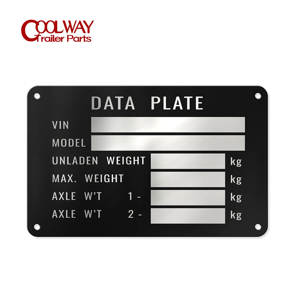 Blank or Engraved Aluminum Trailer ID Tag Vin Date Plate 86 X 54mm Serial GVWR Medical RV Parts Camper Accessories