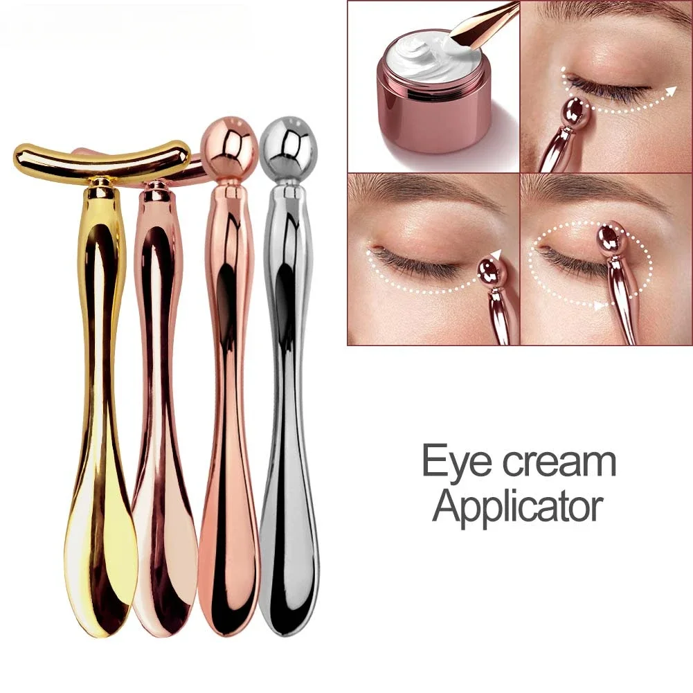 2 in 1 Face Eye Massage Stick Eye Cream Applicator for Anti Wrinkle Dark Circles Facial Lifting Mixing Spatulas Scoop Mini Spoon