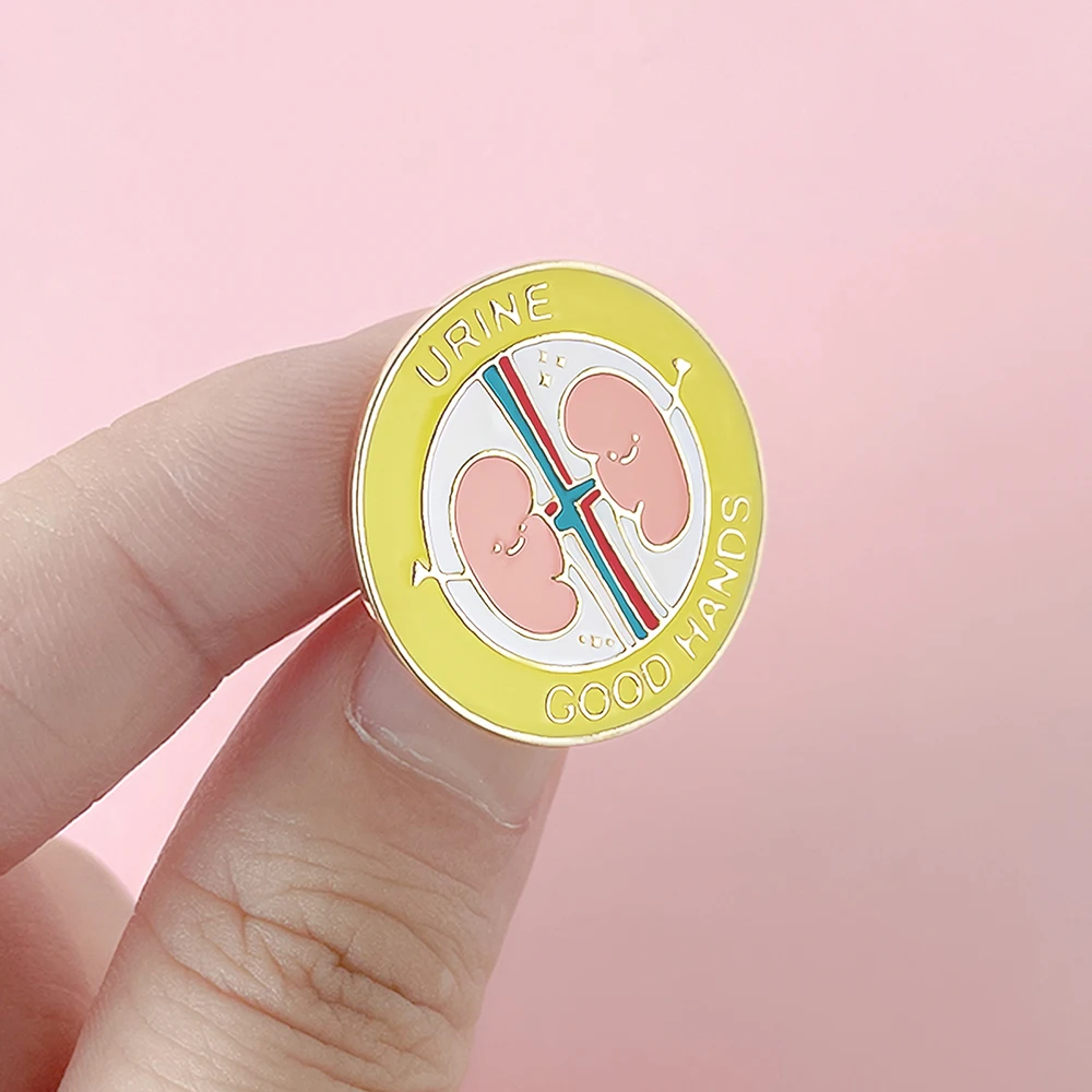 Cute Kidney Enamel Brooch Medical Anatomy Pin Funny Organ Badge for Backpack Clothes Doctor Nurse Gift Accessories Brooch