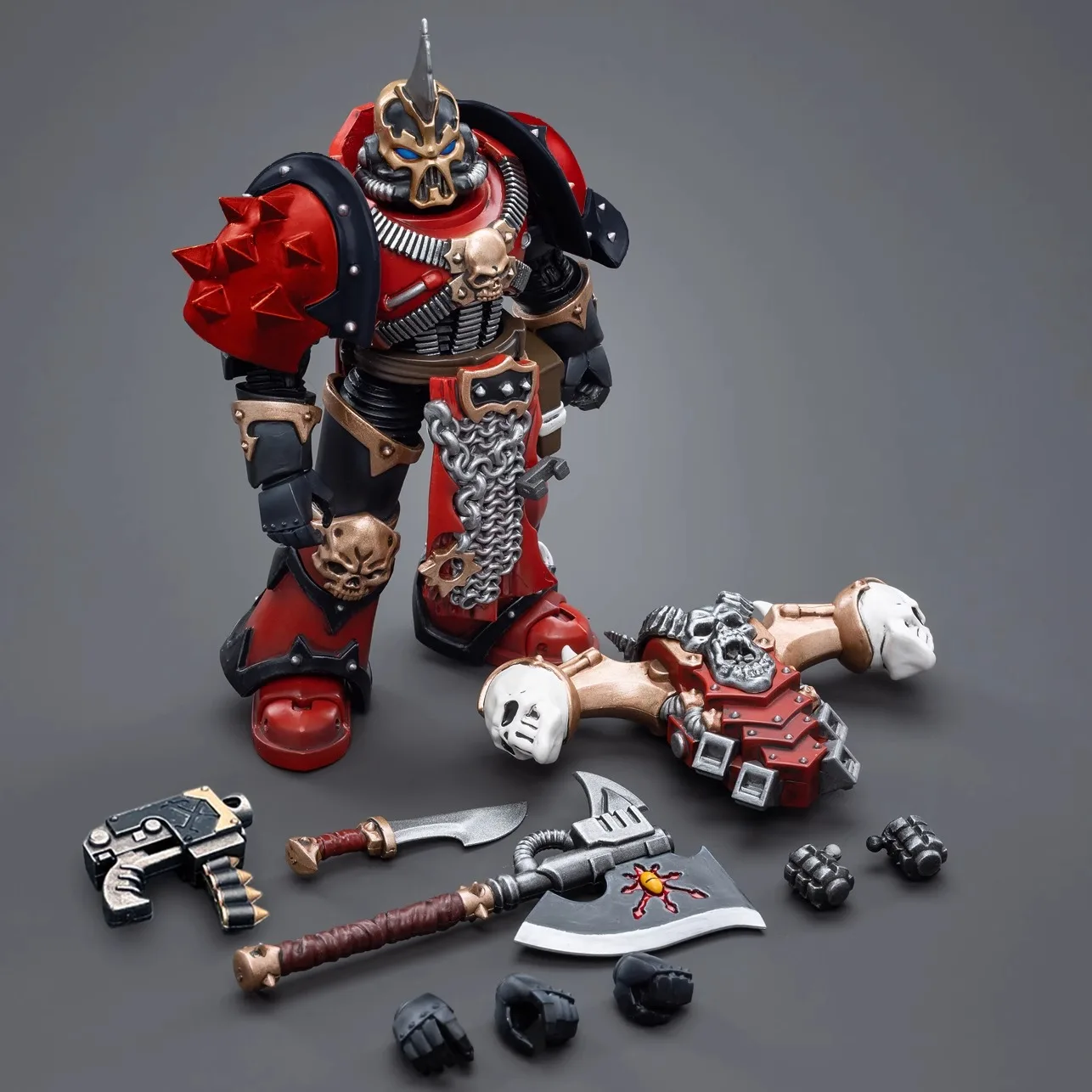 Joytoy Warhammer 1/18 Figurki Akcji Czerwoni Korsarze Wysoka Szlachetność Mistrz Gotor the Blade Model Zabawka Chłopięca Prezent 9,5 cm
