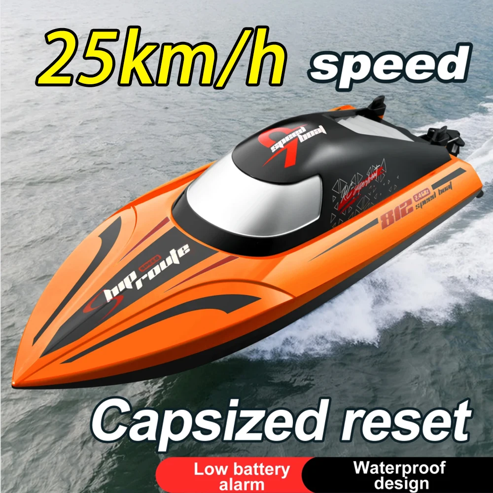 

812 RC Boat 2.4Ghz 25km/h High-Speed Remote Control Racing Speedboat Water Speed Ship Endurance 25 Minutes Children Model Toy
