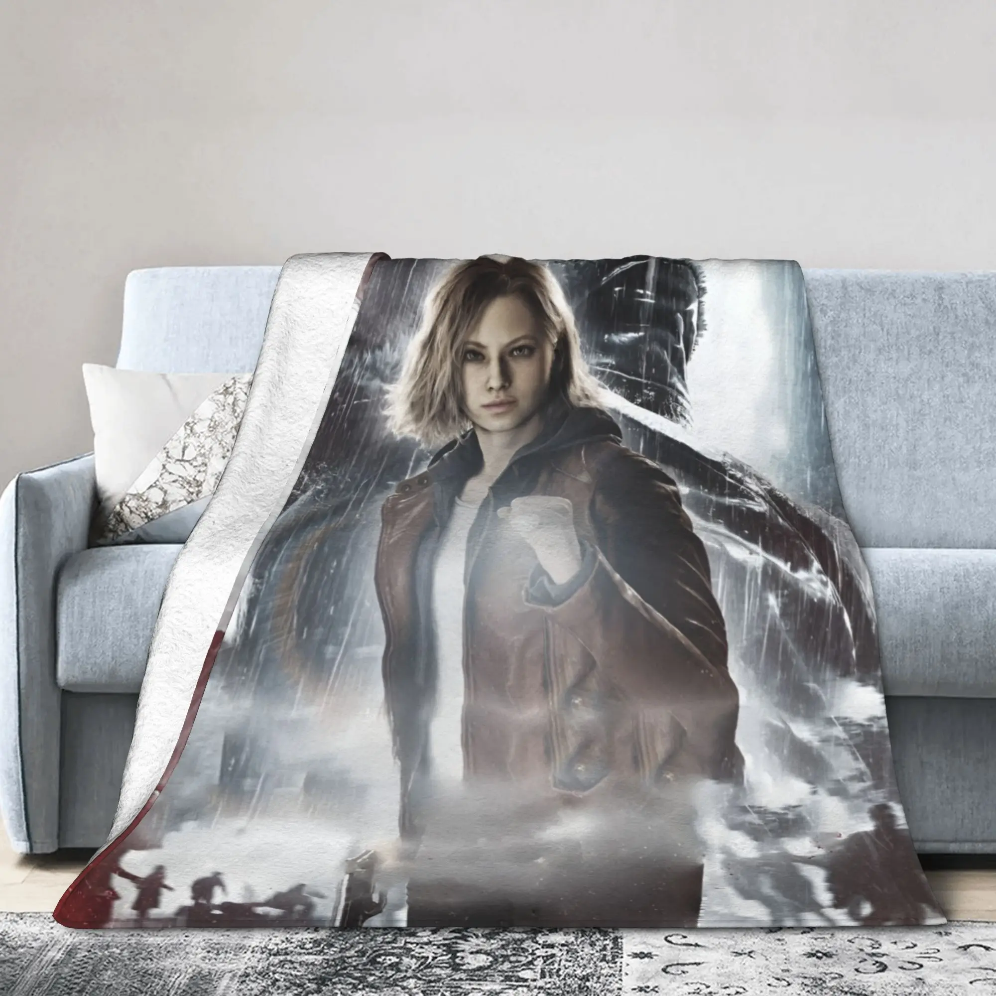 Custom R-Residents Evils 9 Blankets Warm Flannel Shooting Game Throw Blanket for Home Bedroom Sofa